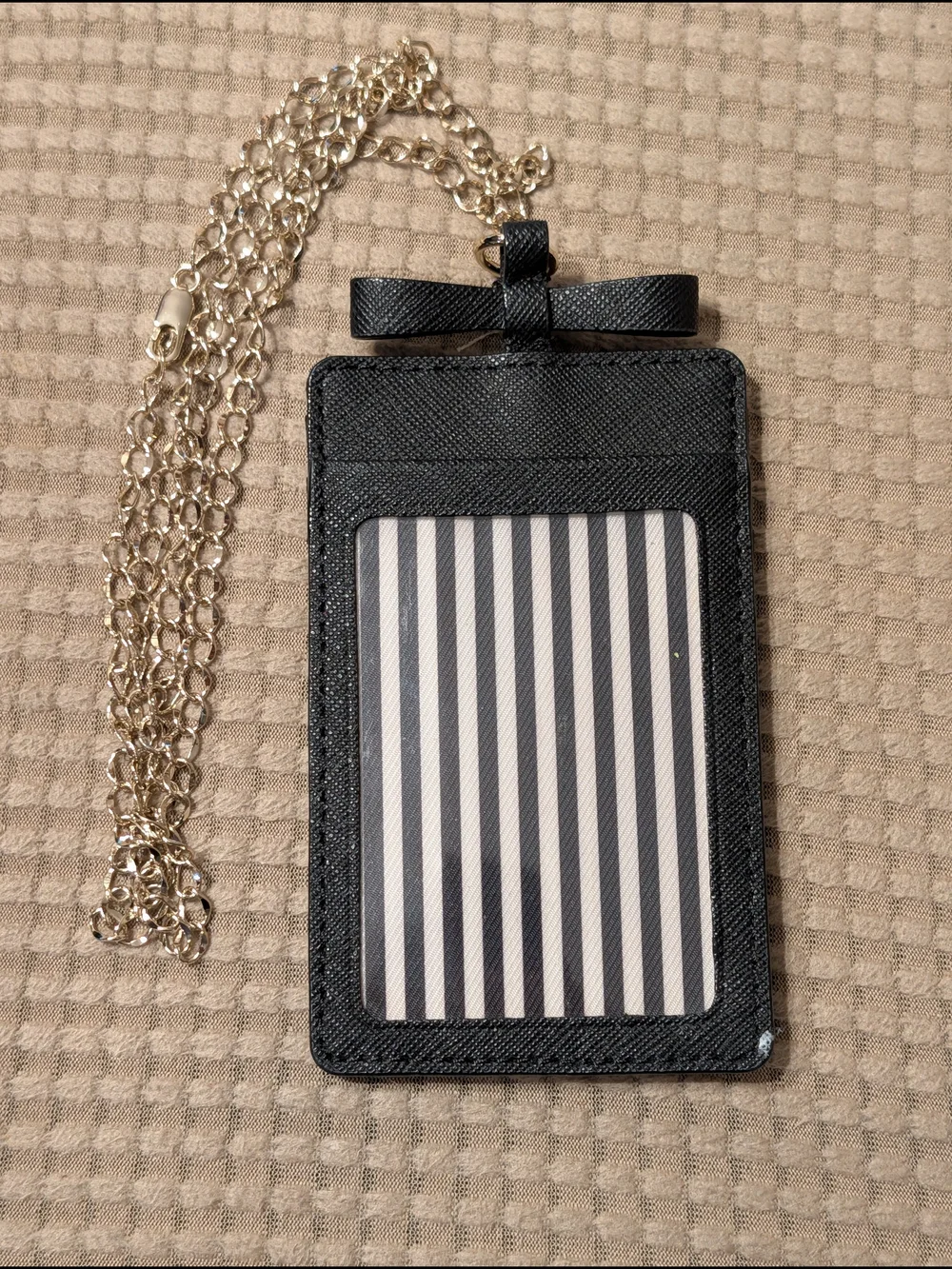 kate spade black 'Whistle While You Work' Card Holder Laynard